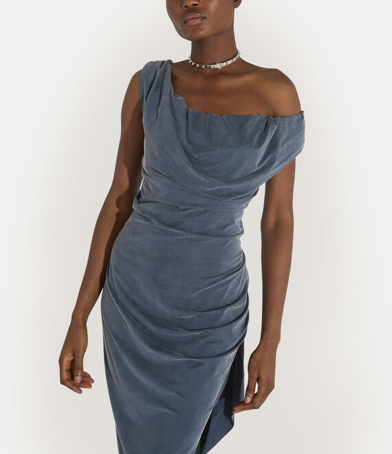 VIVIENNE WESTWOOD GINNIE MINI JERSEY DRESS IN NAVY