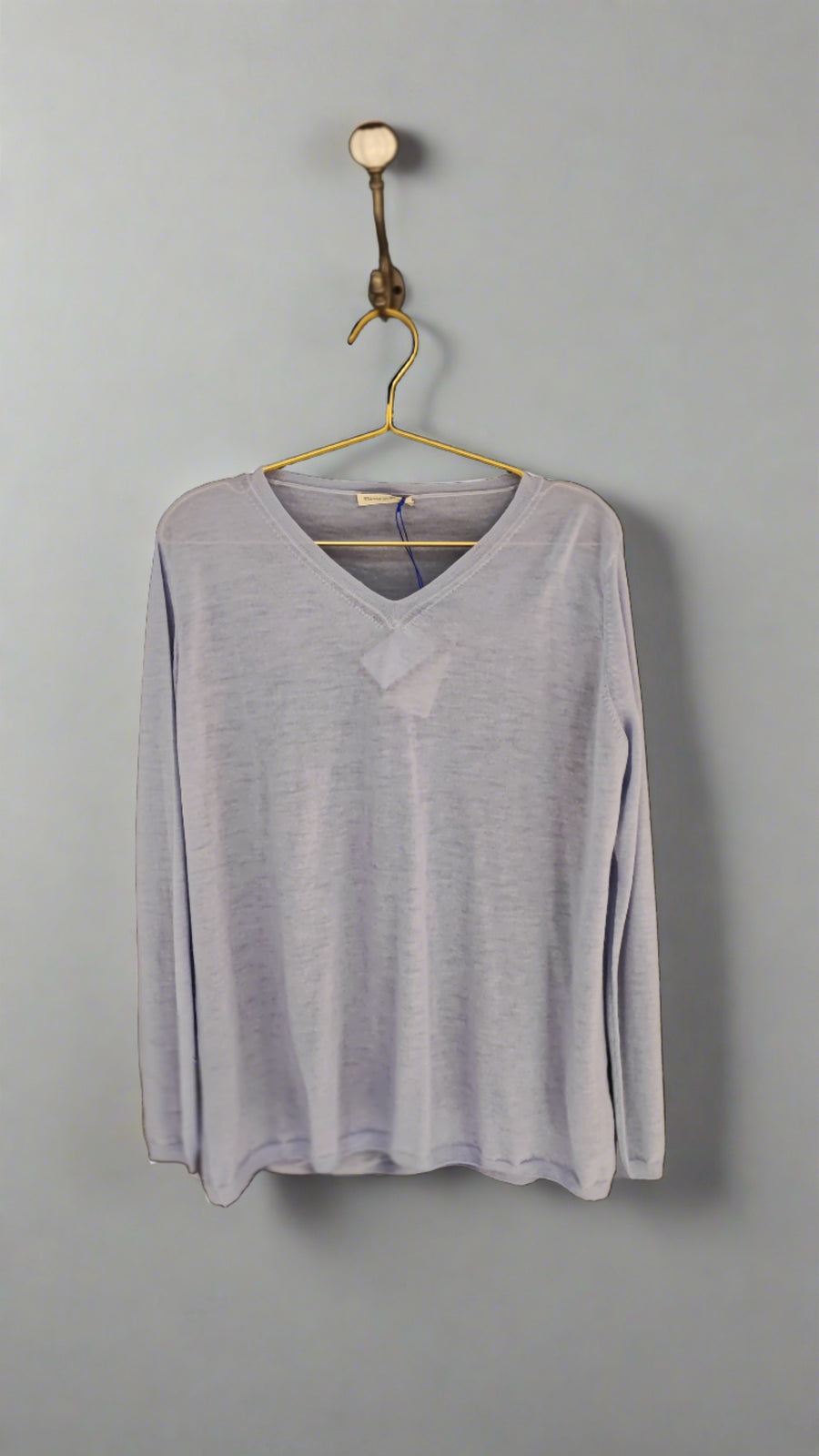 MIRROR IN THE SKY FINE KNIT CASHMERE SWEATER V-NECK THERMAL