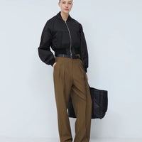 KASSL EDITIONS BOMBER CROPPED IN BLACK