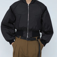 KASSL EDITIONS BOMBER CROPPED IN BLACK