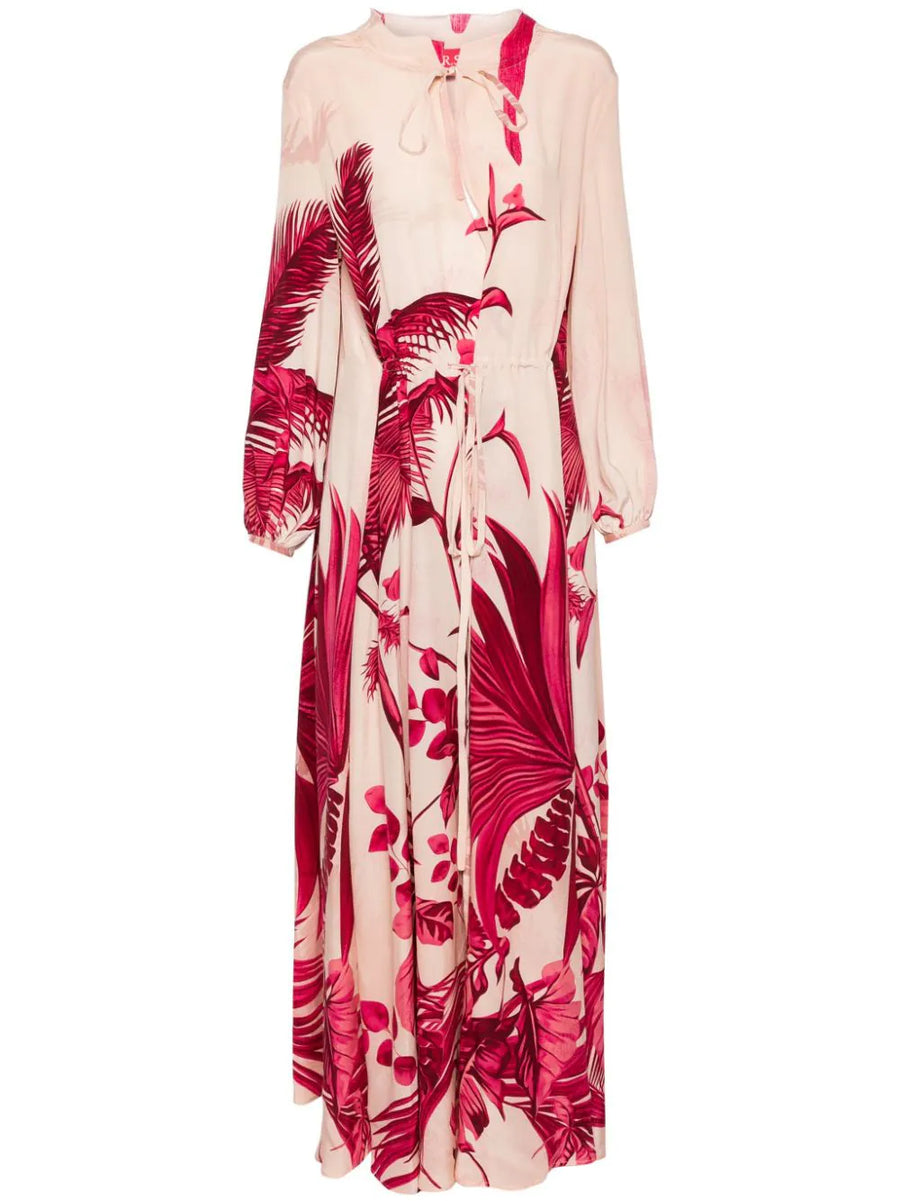 FOR RESTLESS SLEEPERS ELONE DRESS IN PALMS PINK