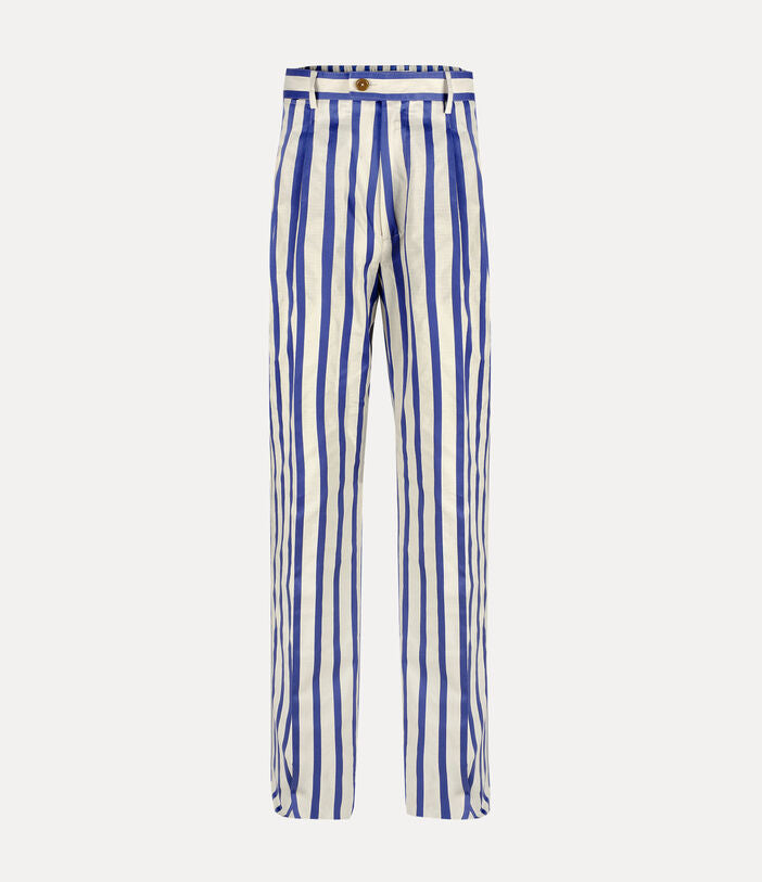 Navy white sales striped trousers