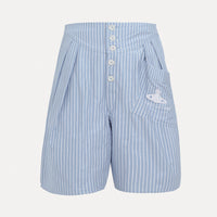 VIVIENNE WESTWOOD ROMARIO BERMUDA SHORTS IN WHITE/BLUE STRIPE