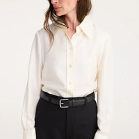 ROHE OSTRICH LEATHER BELT IN BLACK