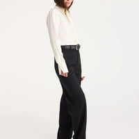 ROHE OSTRICH LEATHER BELT IN BLACK