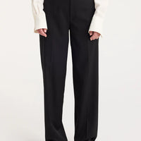 ROHE OSTRICH LEATHER BELT IN BLACK