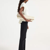 ROHE SCULTURED WAISTED TOP IN CREAM