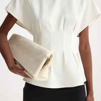 ROHE SCULTURED WAISTED TOP IN CREAM