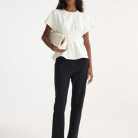 ROHE SCULTURED WAISTED TOP IN CREAM