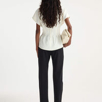 ROHE SCULTURED WAISTED TOP IN CREAM