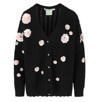 BERNADETTE CARDIGAN CAMMI EMBROIDERED IN BLACK