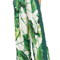 FOR RESTLESS SLEEPERS ASTERIA TROUSERS - PAINTED GREEN LEAVES