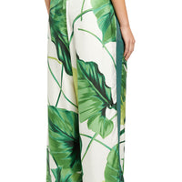 FOR RESTLESS SLEEPERS ASTERIA TROUSERS - PAINTED GREEN LEAVES