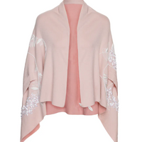 BERNADETTE SHAWL SHIRENE EMBROIDERED IN BLUSH PINK