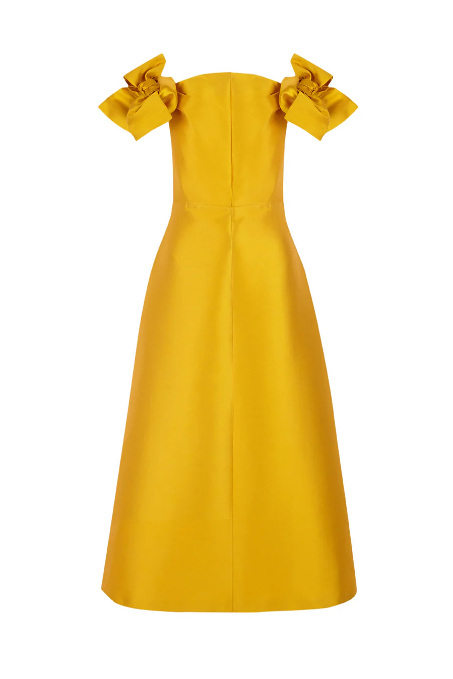 THE 2ND SKIN OFF THE SHOULDER DRESS WITH BOWS. Available in two colours - yellow and pink