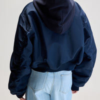 BELLEROSE HARTY BOMBER JACKET IN NAVY