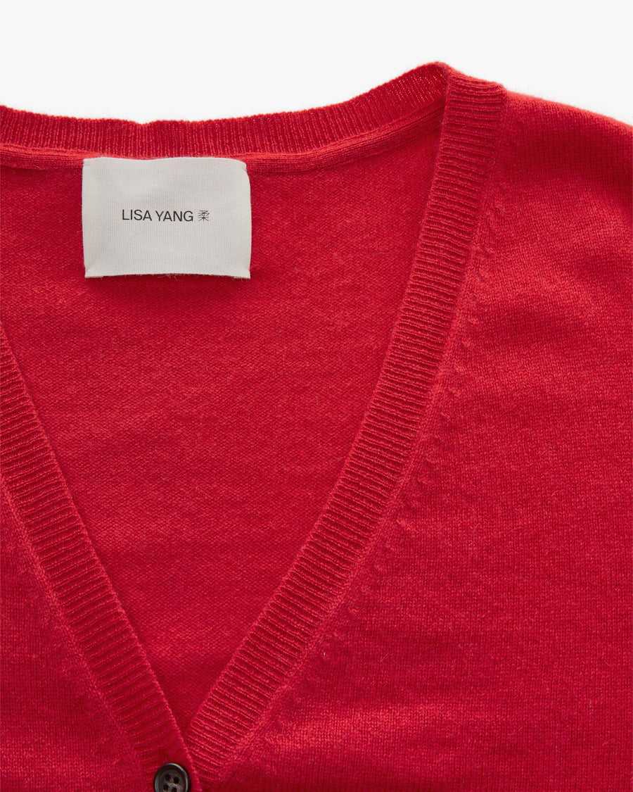 LISA YANG ABBY CARDIGAN IN GOJI BERRY