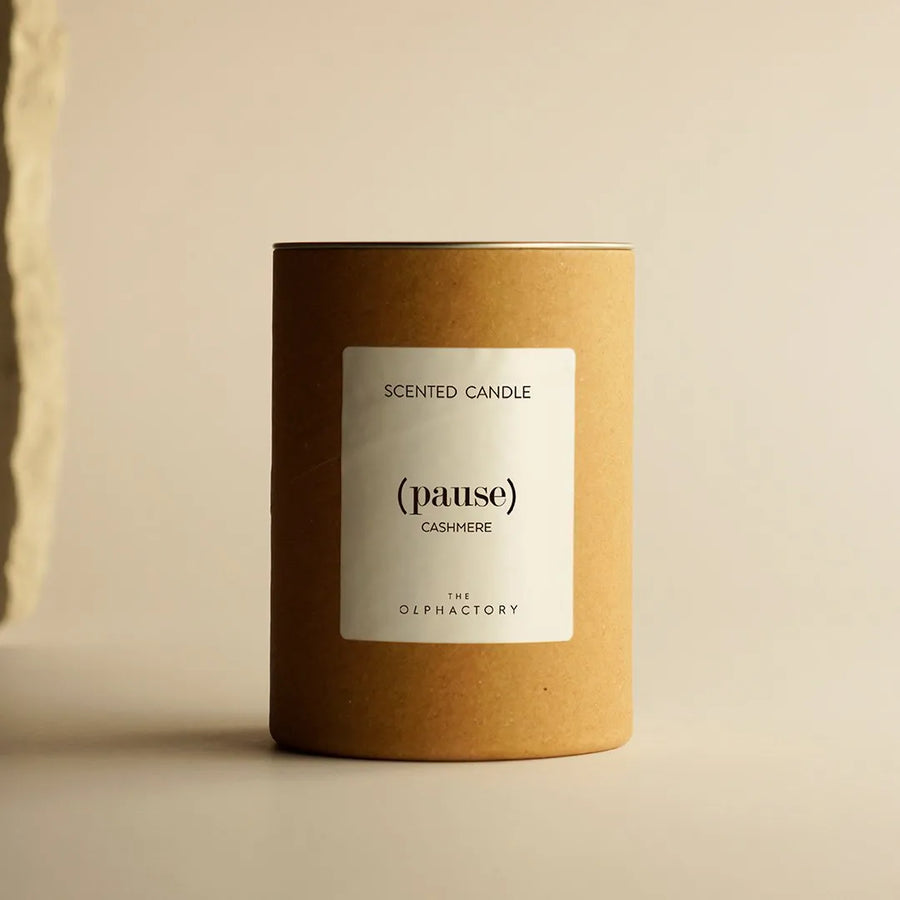 THE OLPHACTORY SCENTED CANDLE (pause) CASHMERE