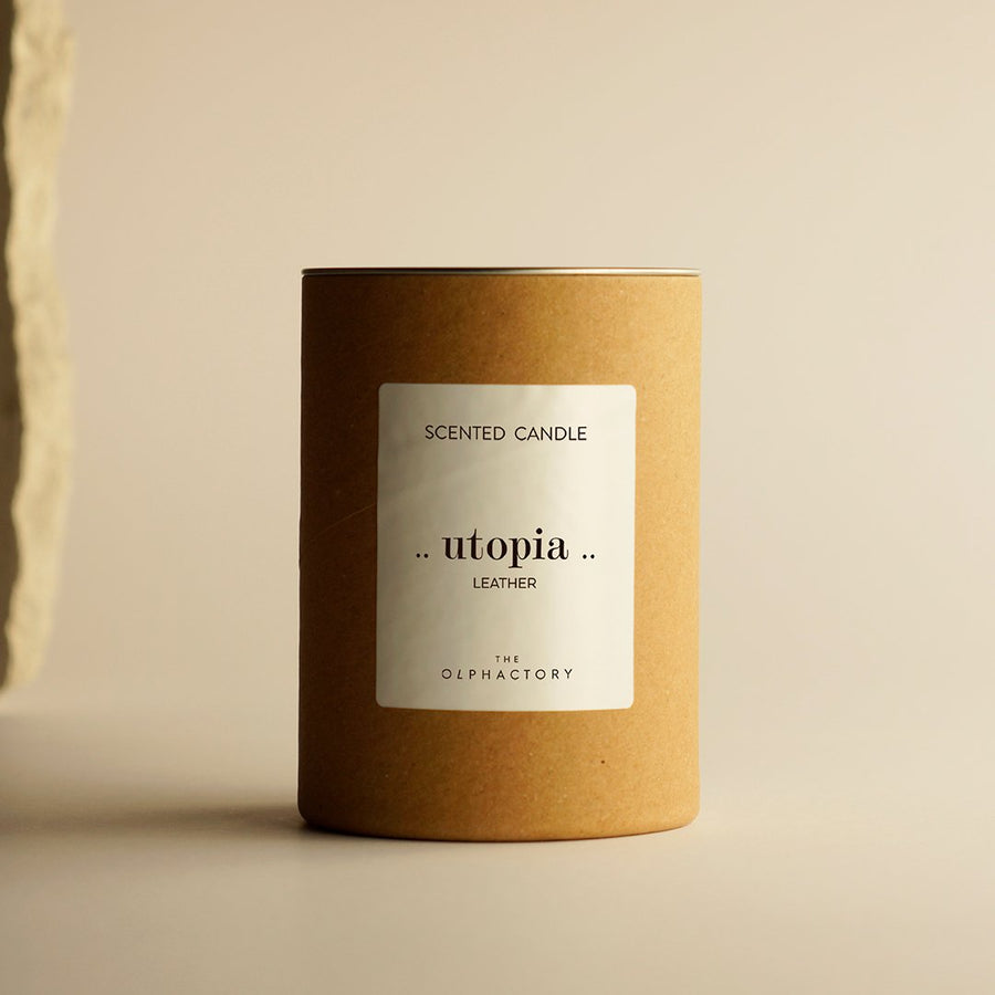 THE OLPHACTORY SCENTED CANDLE ..utopia.. LEATHER