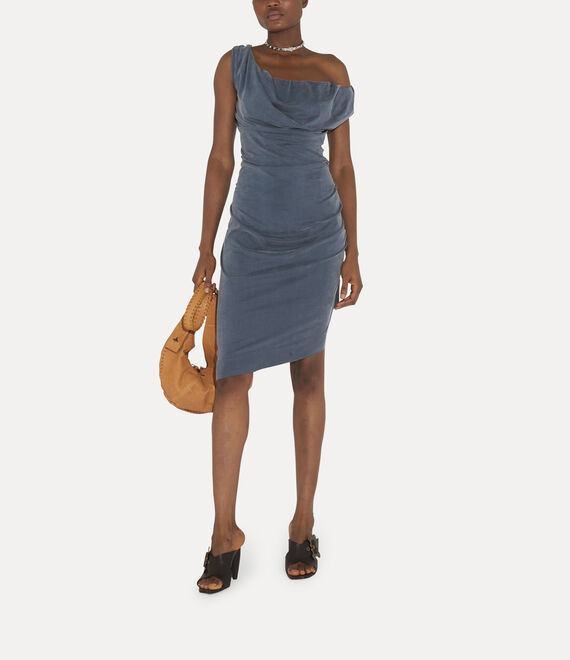 VIVIENNE WESTWOOD GINNIE MINI JERSEY DRESS IN NAVY