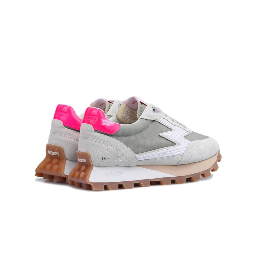 MASTER OF ARTS SNEAKERS - GRAY AND FUCHSIA OPEN SNEAKER