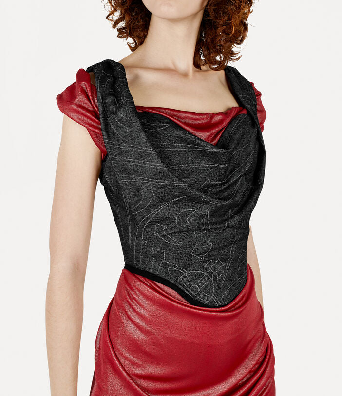 VIVIENNE WESTWOOD SUNDAY CORSET TOP IN FLOATIING ARROW