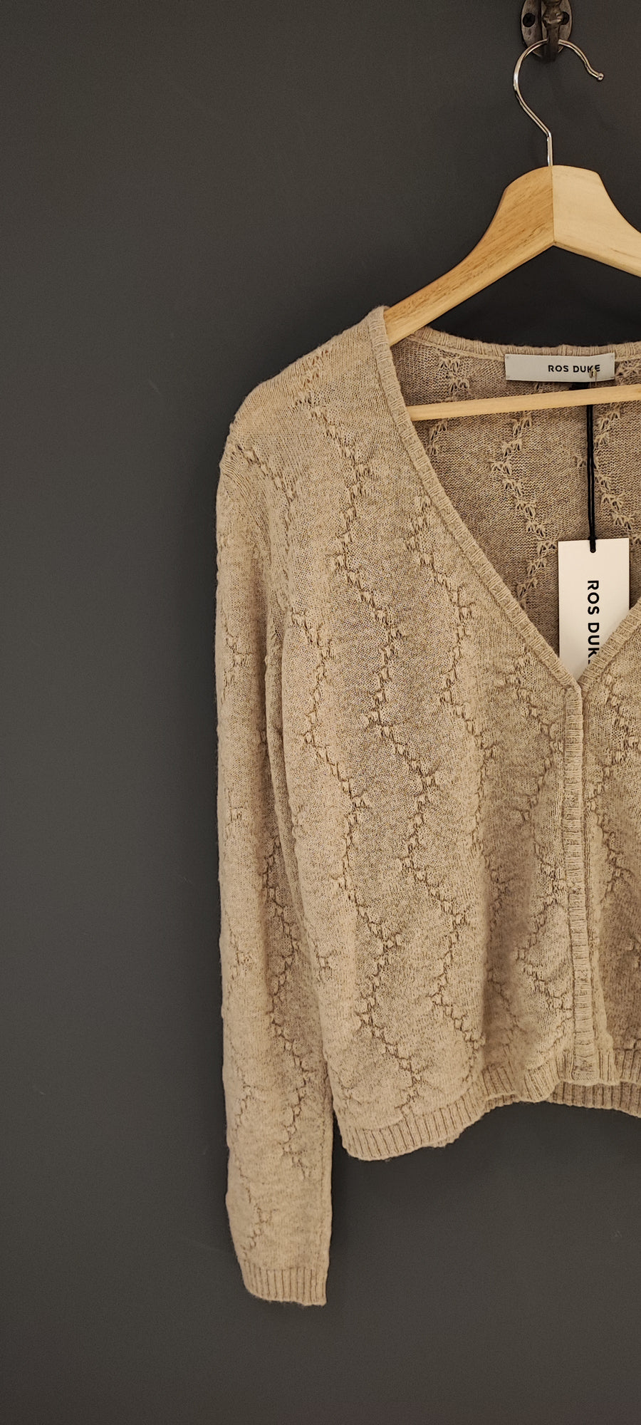 ROS DUKE ZIGZAG CARDIGAN IN OATMEAL