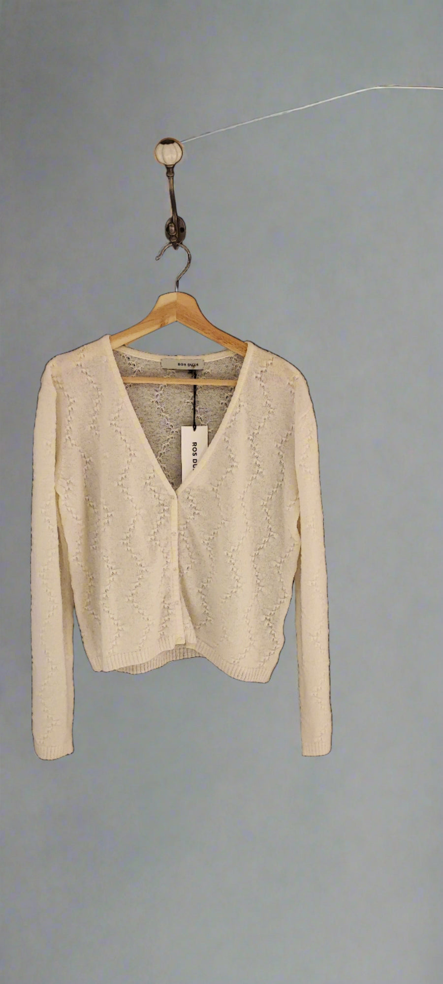 ROS DUKE ZIGZAG CARDIGAN IN IVORY