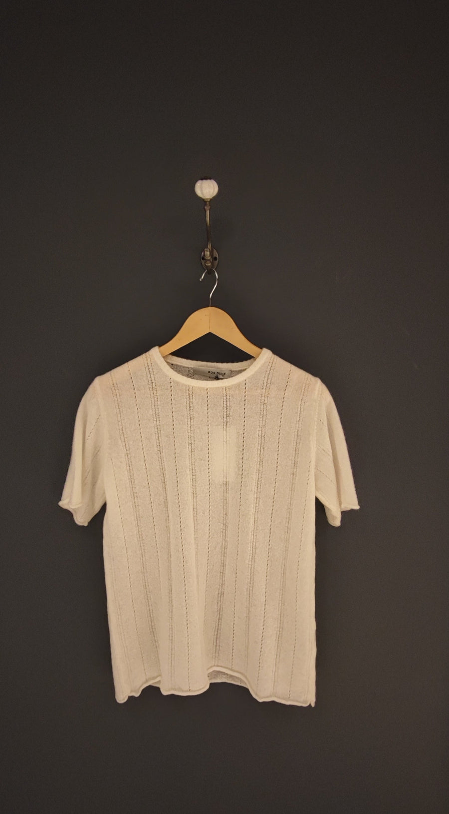 ROS DUKE PAMPAS T-SHIRT IN IVORY