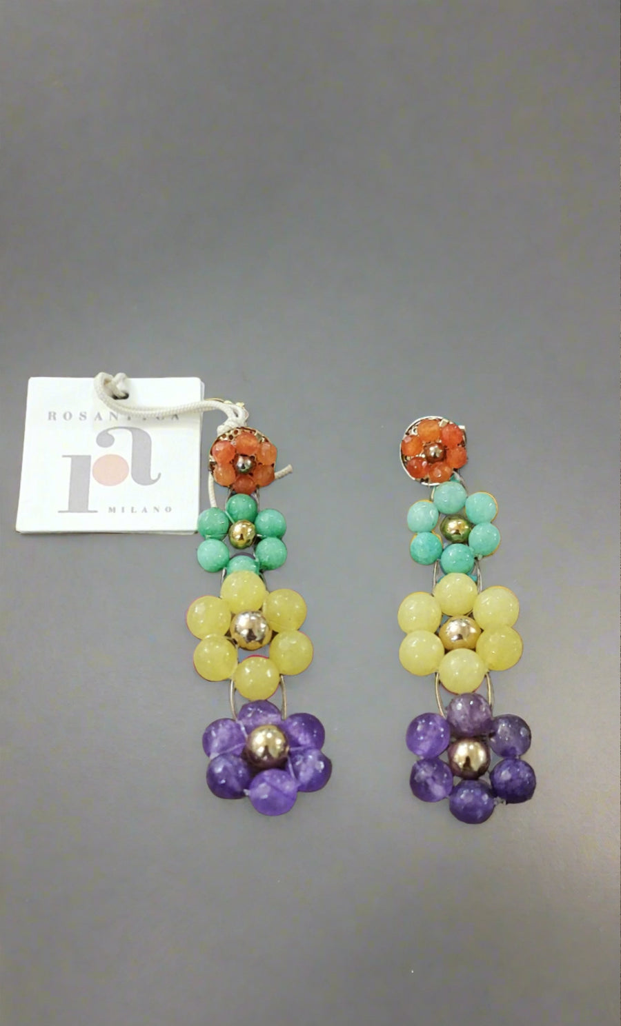 ROSANTICA COLOURED FLOWER FAUX PEARL EARRINGS