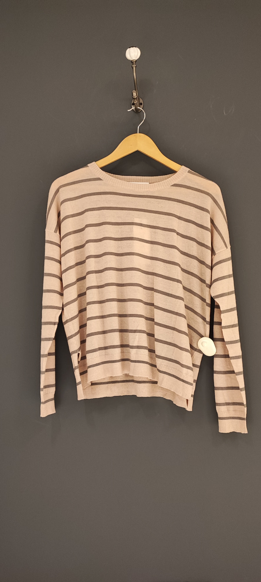 SIAN JACOBS ZEEK STRIPE LIGHTWEIGHT KNIT IN HOOPOE/ELK STRIPE