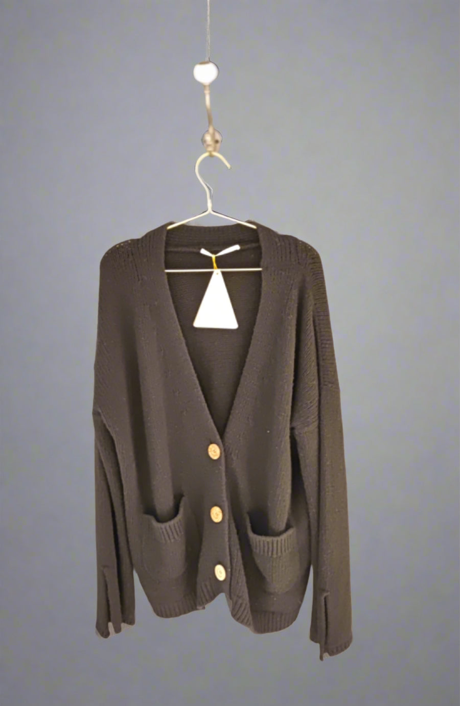 LA FEE PARISIENNE BLACK BOYFRIEND CARDIGAN