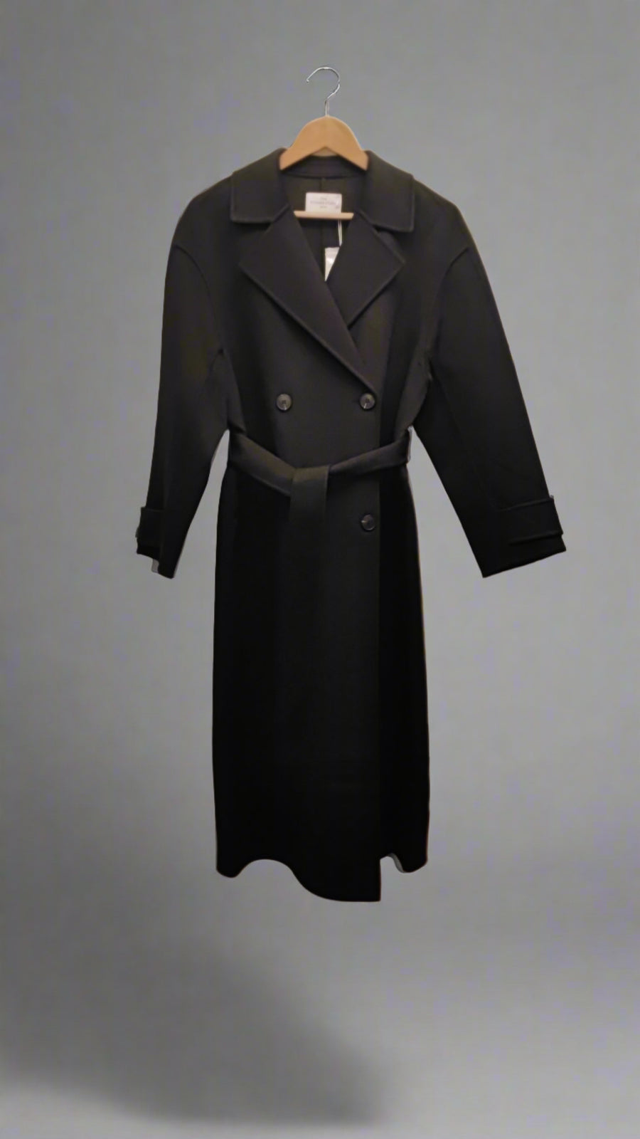 THE DYNAMIS STUDIO SAVILLE OVERSIZED WOOL TRENCHCOAT IN NOIR (BLACK)