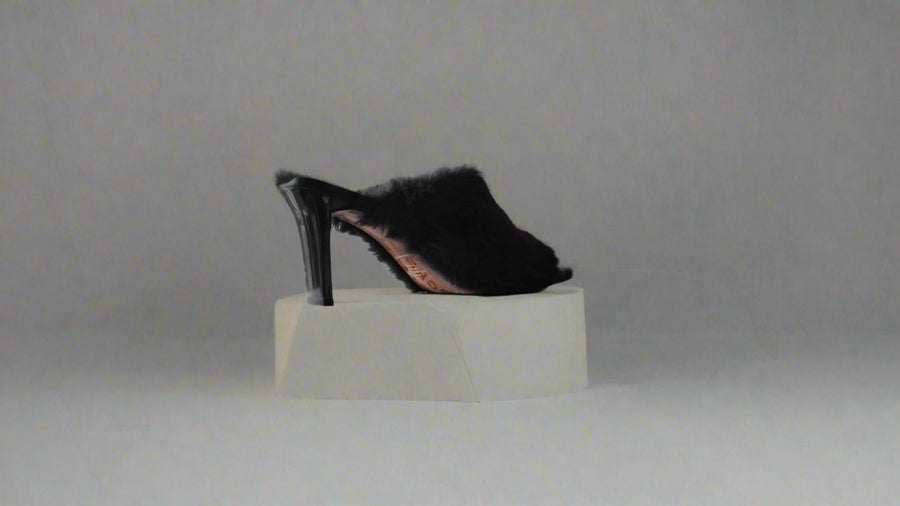 CLERGERIE SHEILA FAUX FUR HIGH HEEL MULE