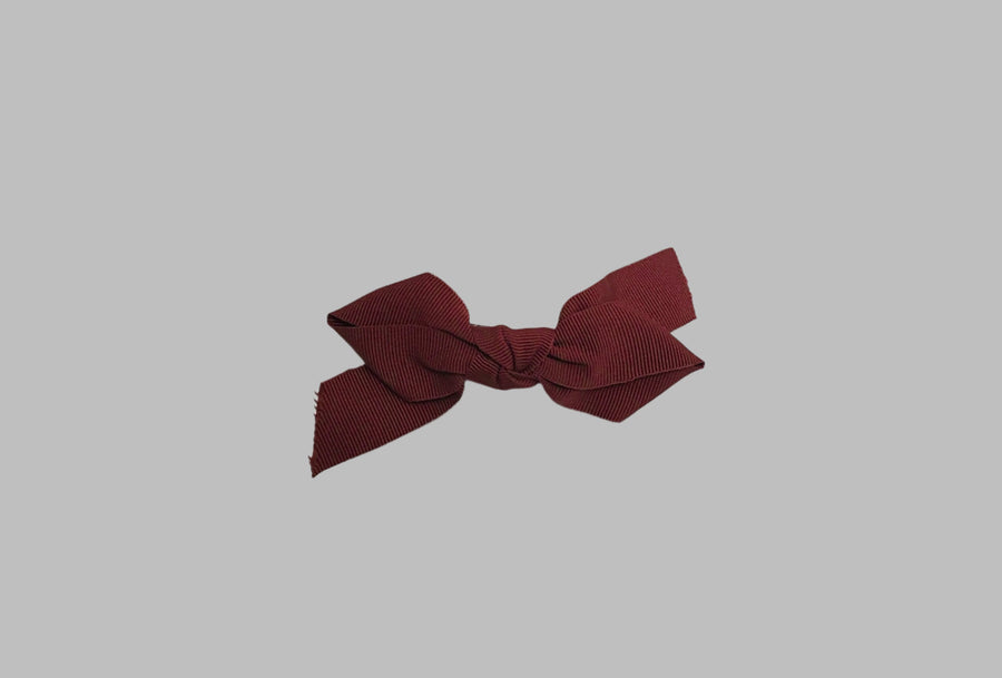 JENNIFER OUELLETTE GROSGRAIN BIG BOW BARETTE IN WINE