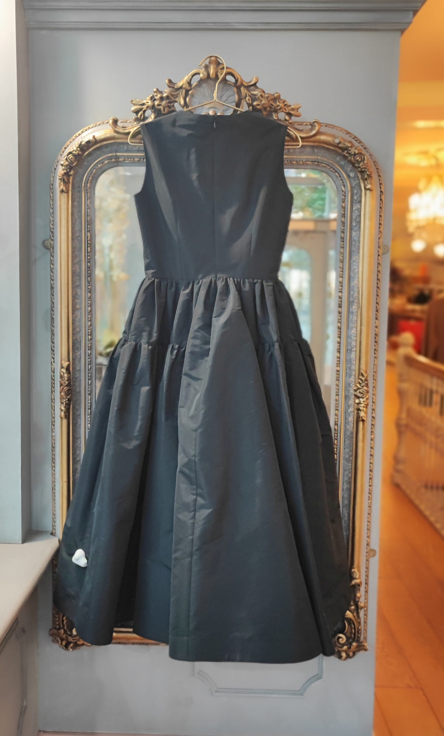 THE 2ND SKIN SLEEVELESS TAFFETA DRESS WITH BOWS IN BLACK