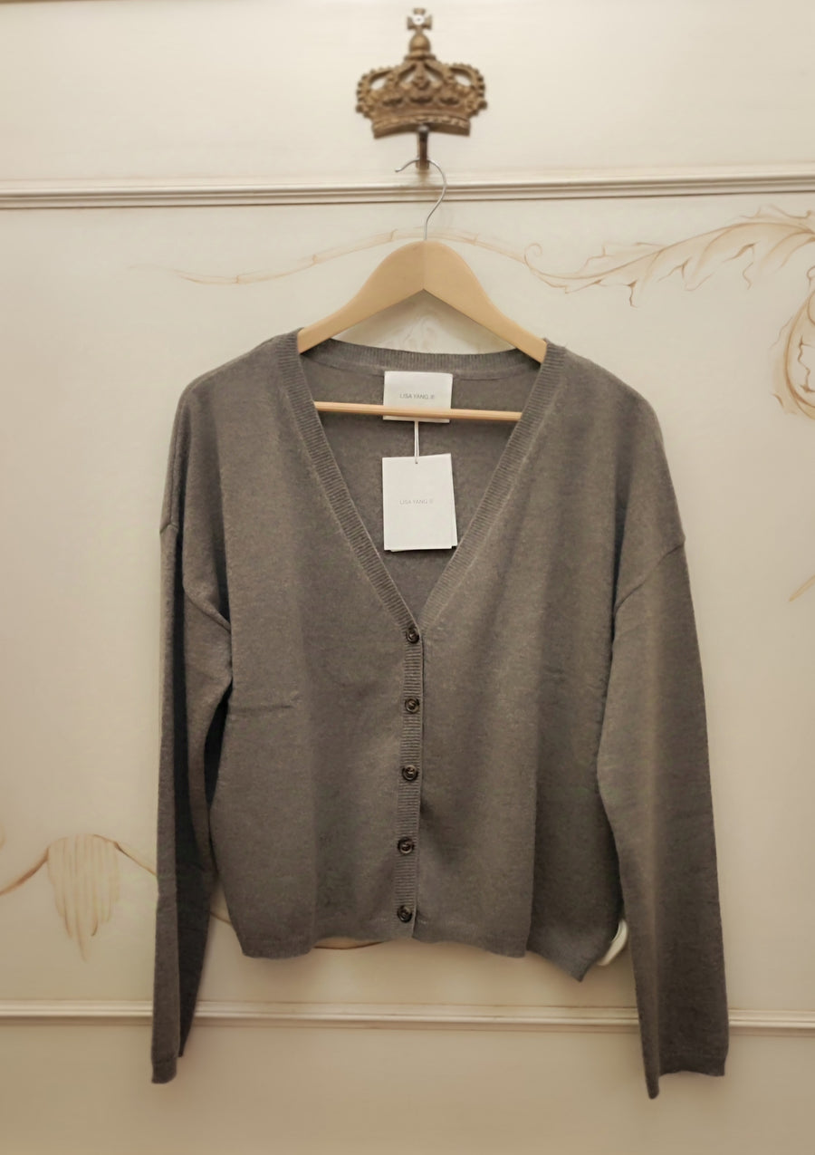 LISA YANG ABBY CARDIGAN IN TRUFFLE