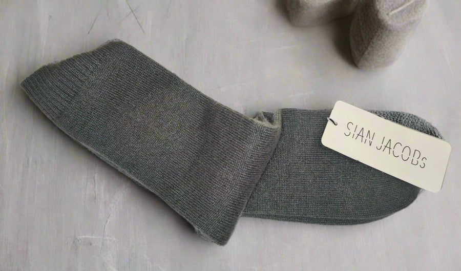 SIAN JACOBS BED SOCKS IN DARK GREY