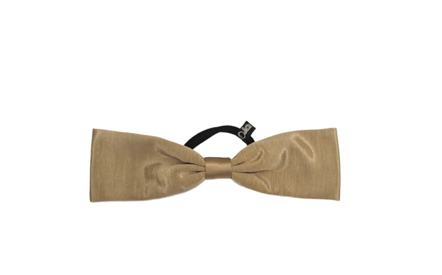 JENNIFER OUELLETTE GROSGRAIN LARGE BOW HAIR TIE IN BEIGE