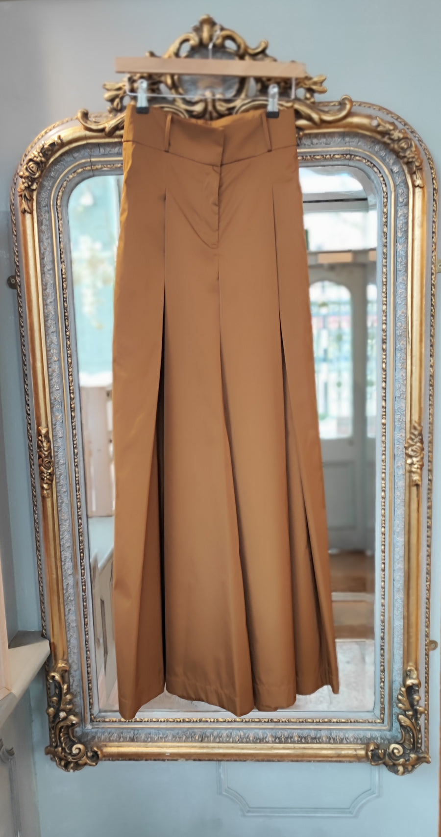 SARA ROKA WINIFRED HIGH WAISTED, PALAZZO TROUSERS IN TOBACCO