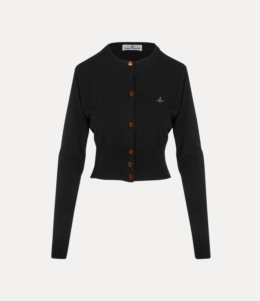 VIVIENNE WESTWOOD BEA CROPPED CARDIGAN IN BLACK