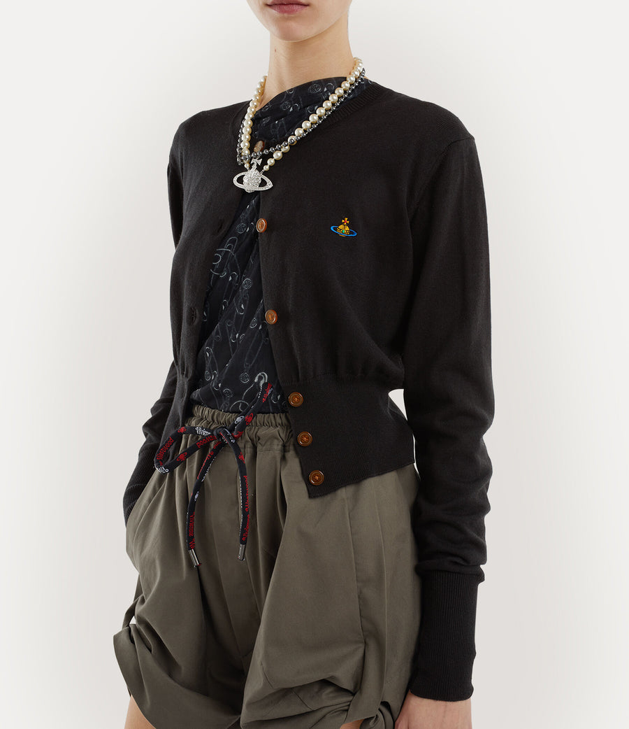 VIVIENNE WESTWOOD BEA CROPPED CARDIGAN IN BLACK