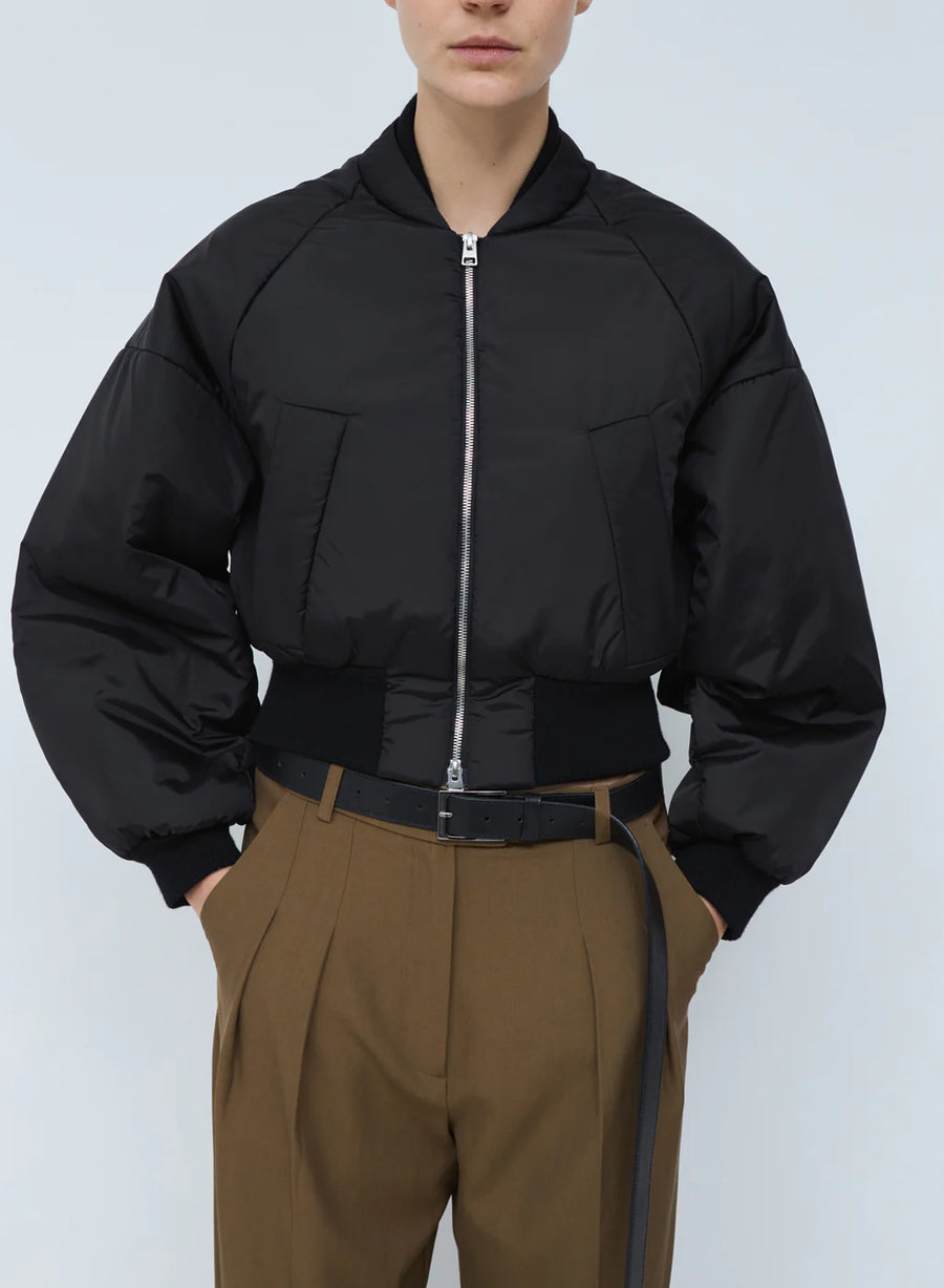 KASSL EDITIONS BOMBER CROPPED IN BLACK