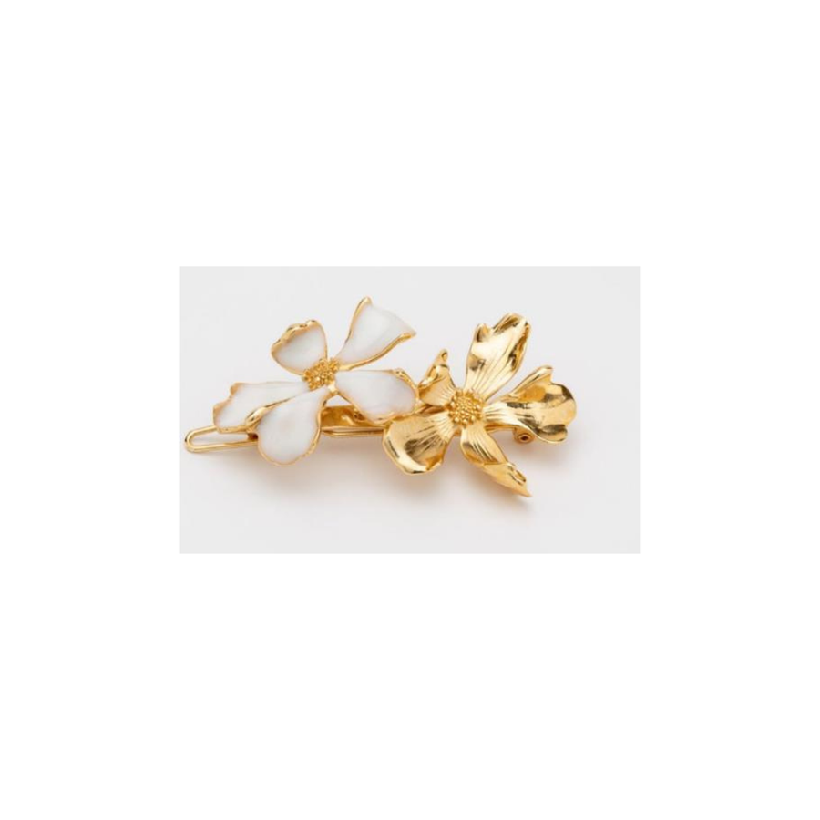 CECILE BOCCARA DOUBLE FLOWER HAIR CLIP
