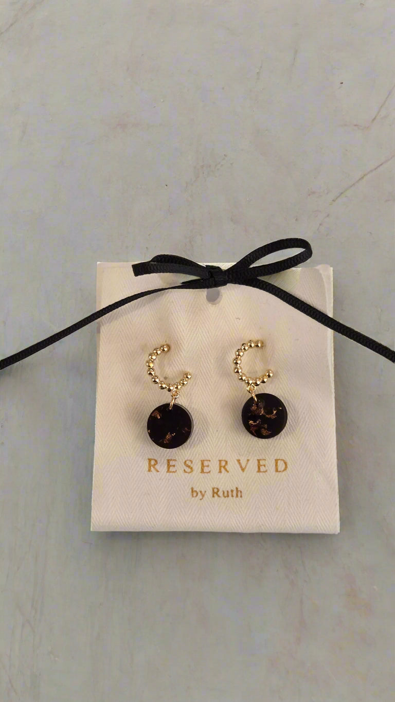 RESERVED BY RUTH MILA EARRINGS - ROUND BROWN