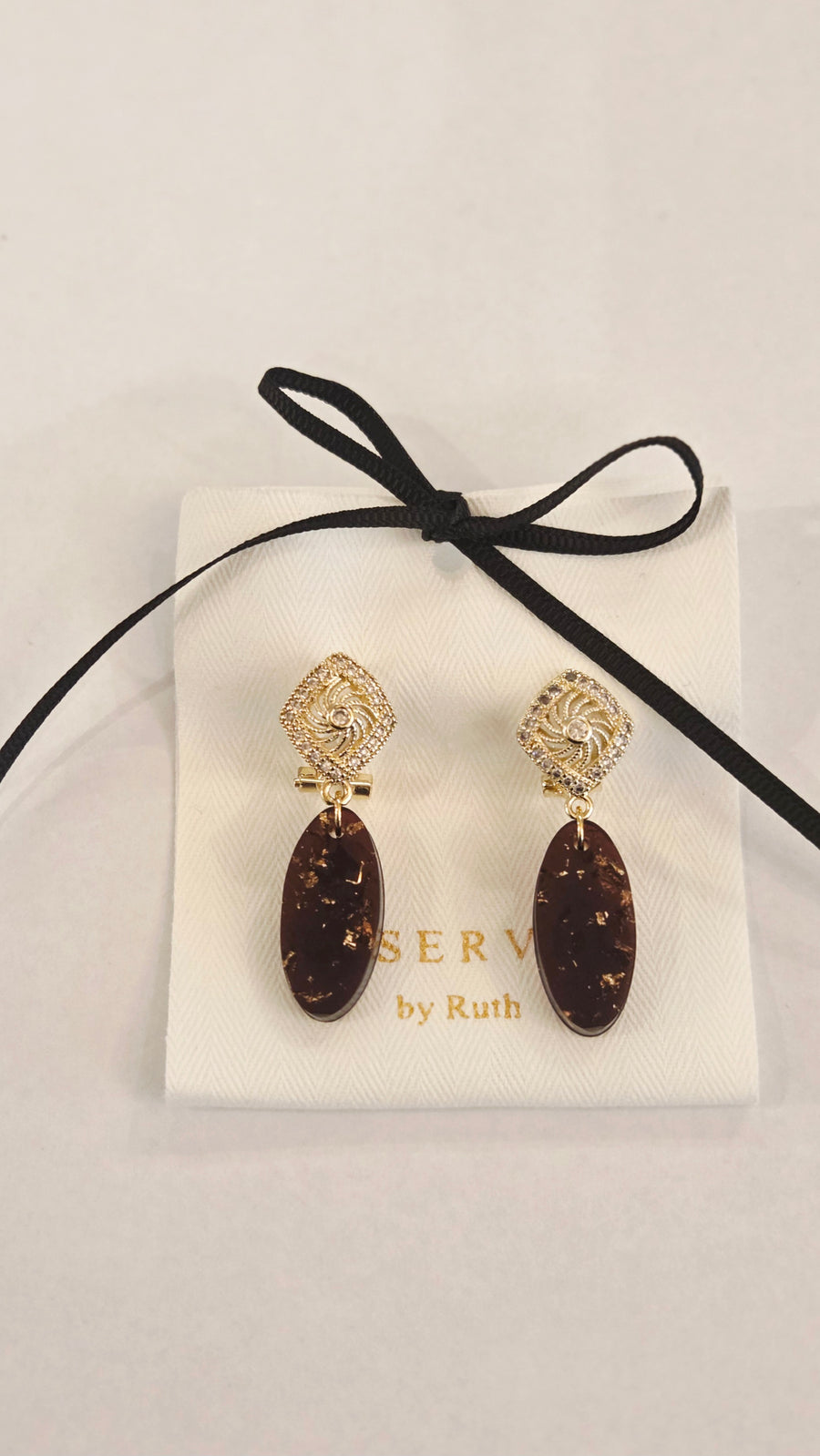 RESERVED BY RUTH THE INDIA EARRINGS - BROWN