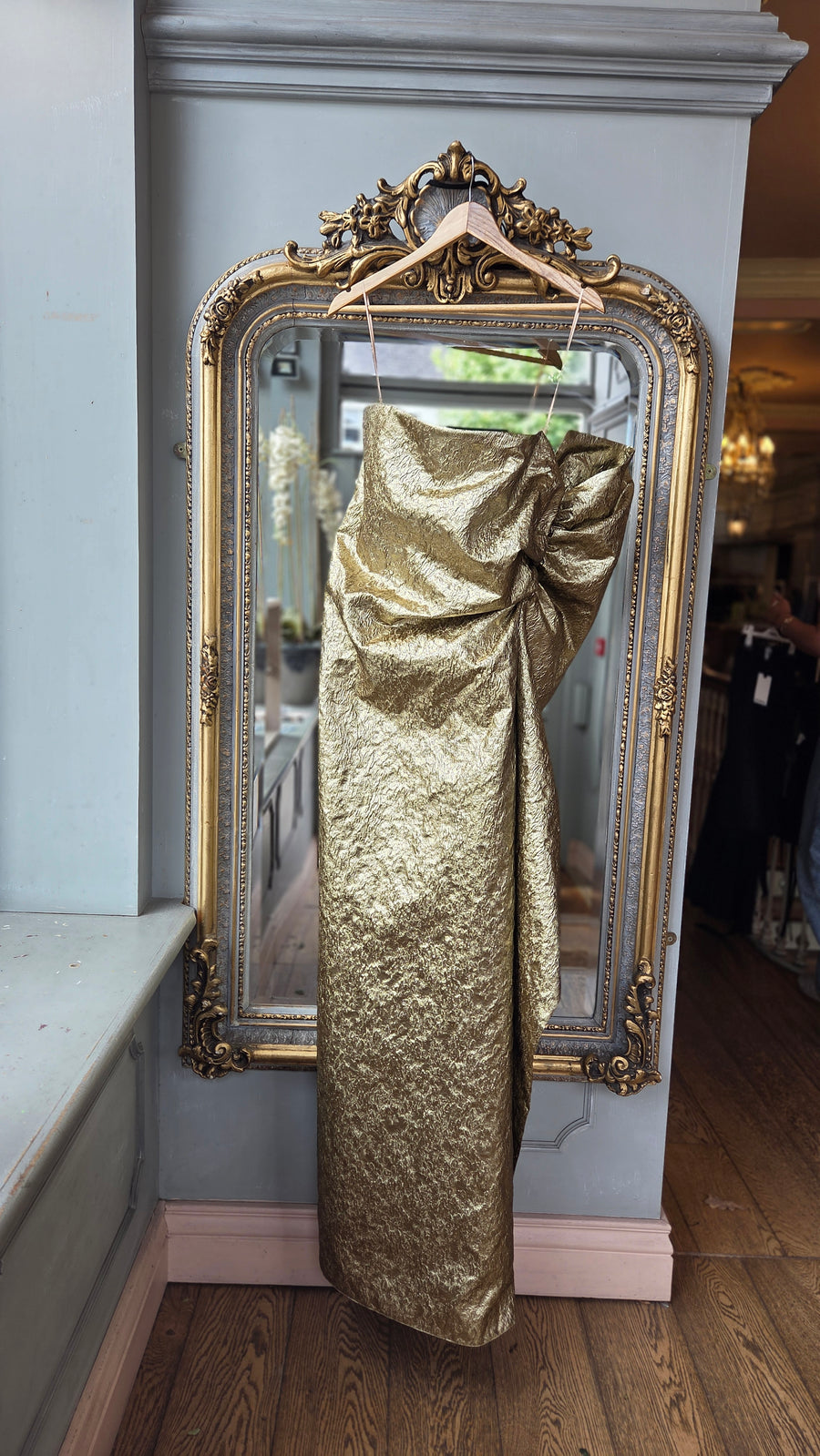 NATAN DOVE FULL LENGTH STRAPLESS GOWN IN GOLD