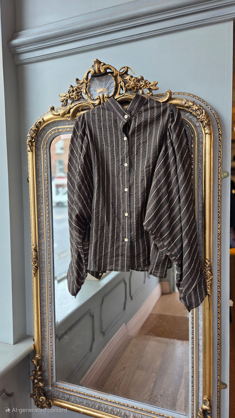 CLARAMONTE DELICE KLAUS BLOUSE IN CHOCO STRIPES