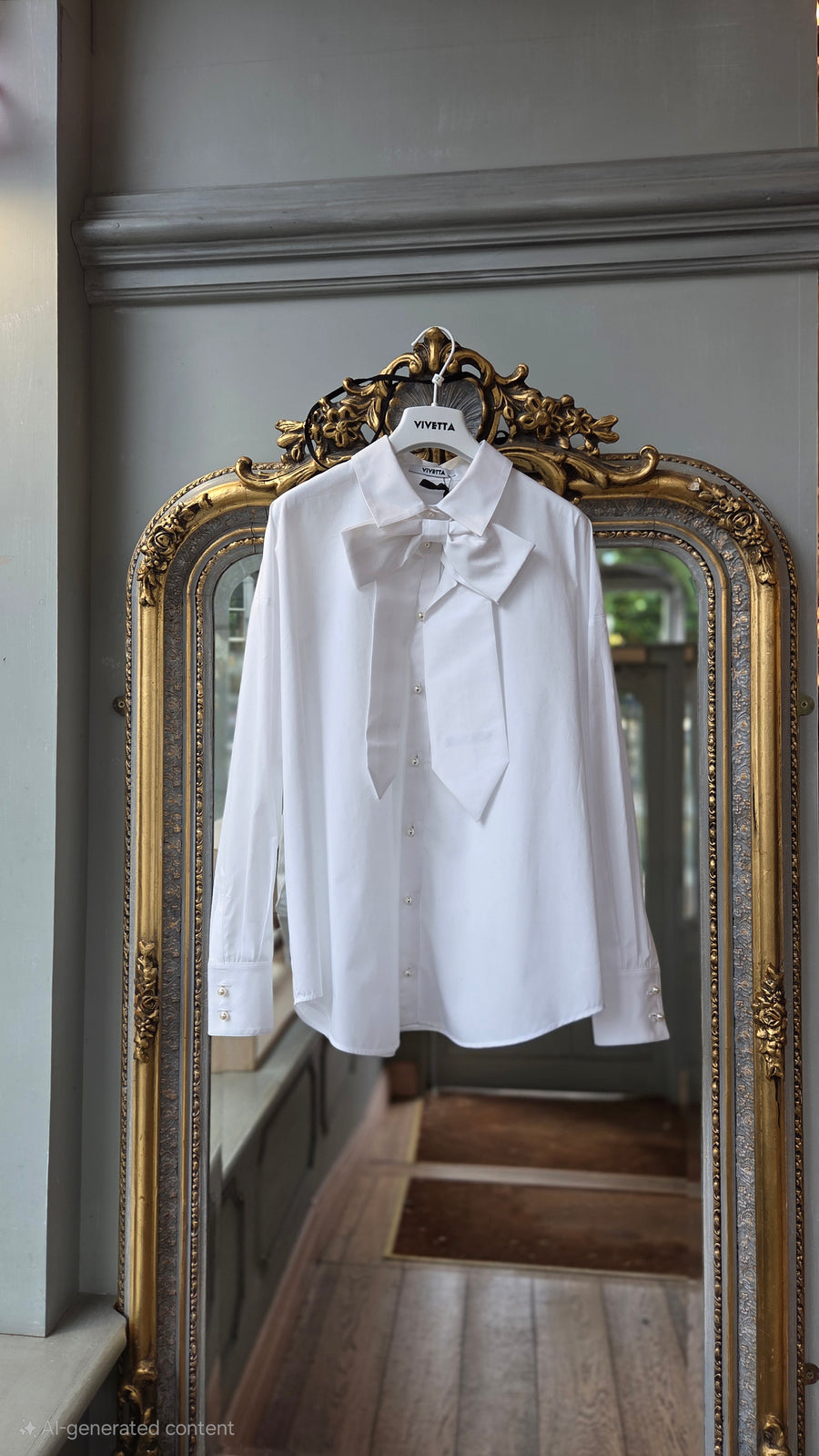 VIVETTA BOW TIE SHIRT IN OPTICAL WHITE