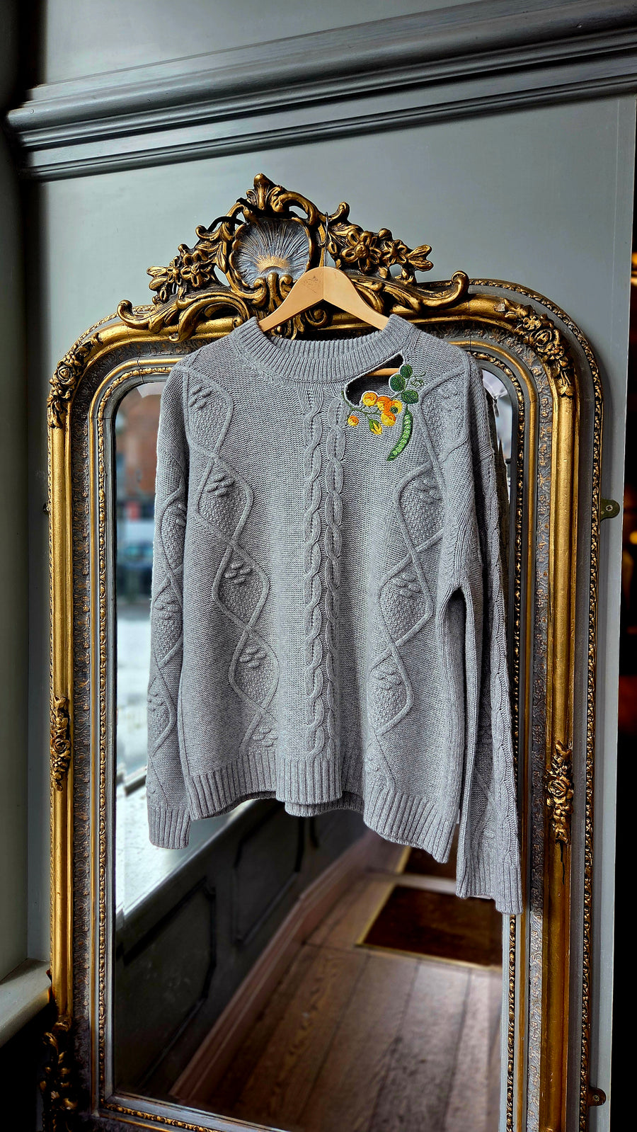 VIVETTA LONG SLEEVE KNIT IN CLOUD GREY